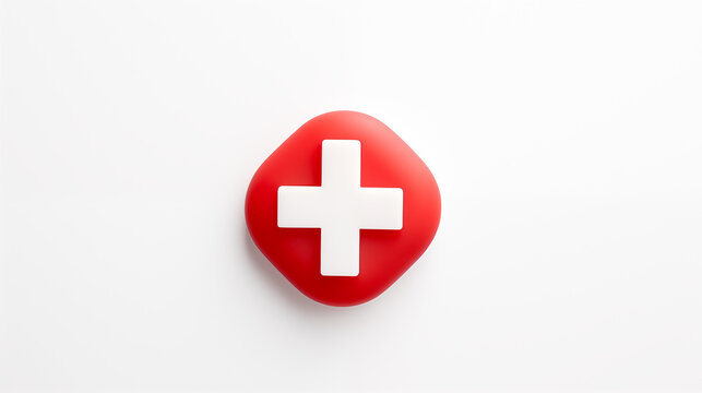 Red cross on white background, World red cross day, text space