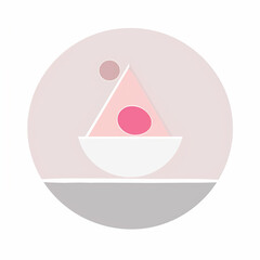 Simplicity Sweets Logo: Minimalist Candy Shape in Soft Pink and Grey. This sleek and modern logo embodies the core of sweetness with a geometric candy icon, ideal for a brand that values elegance