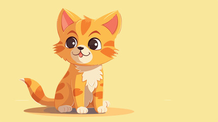 Cute cat cartoon vector illustration 2d flat cartoo