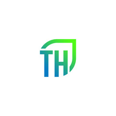 Letter TH logo grows, develops, natural, organic, simple, financial logo.