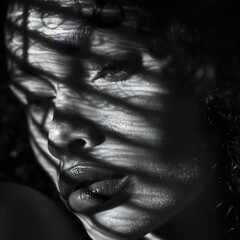 black and white portrait of a person