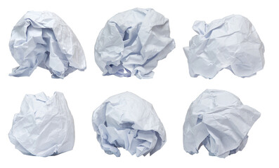 Balls made of crumpled paper and discarded papers