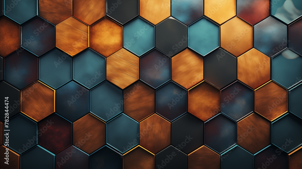 Poster abstract futuristic background with hexagons.