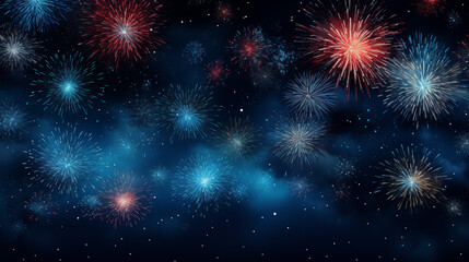 Fireworks in the night sky. Fireworks at Night. Stars of the fireworks are on a dark