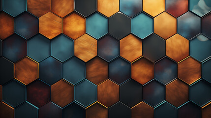Abstract futuristic background with hexagons. - 782844474