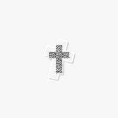 Fototapeta premium Christian cross icon sticker isolated on gray background
