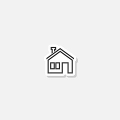 Fototapeta na wymiar House home icon sticker isolated on gray background