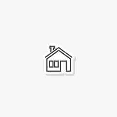 House home icon sticker isolated on gray background