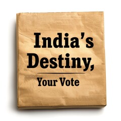 Obraz premium India's Destiny, Your Vote written on brown paper bag.