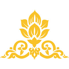 Thai Art traditional asian luxury line art, Thai Pattern flat illustration	

