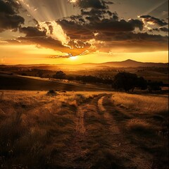 Obraz premium sunset in the mountains