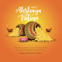 Abwaschbare Fototapete happy Akshaya Tritiya of India. abstract vector illustration design © Arun