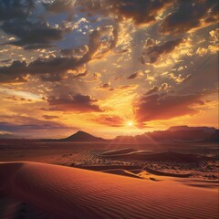 sunset in the desert