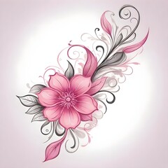 Pink flowers like tattoos