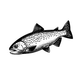 Pacific Trout hand drawn vect...