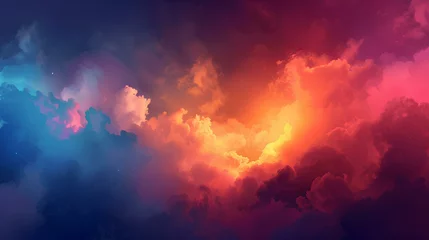 Türaufkleber Blue Sky and Fluffy Clouds on a Sunny Day © SprintZz
