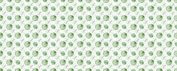Seamless pattern of watermelons and text. Vector illustration