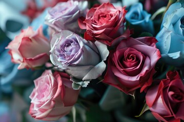 A beautiful assortment of colorful roses.