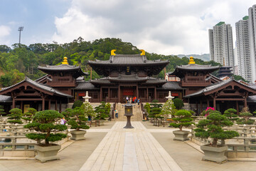 Chi Lin Nunnery , Buddhist temple complex during sunny day in Diamond Hill , Hongkong : 26 March...
