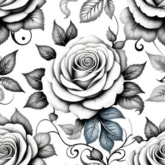 Black rose on White background
