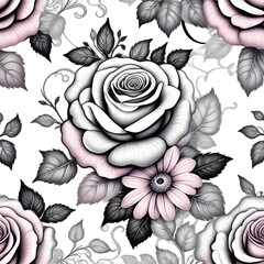 Black rose on White background