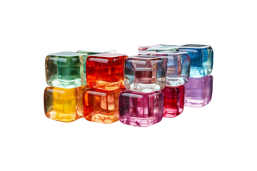 Jelly Cubes on transparent background.
