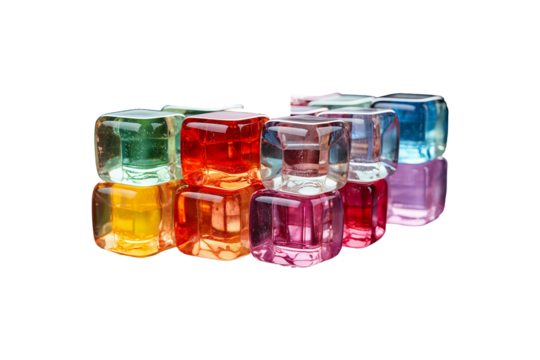Jelly Cubes on transparent background.