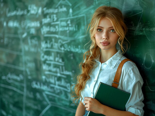 Portrait of a teacher smiling in an elementary school classroom