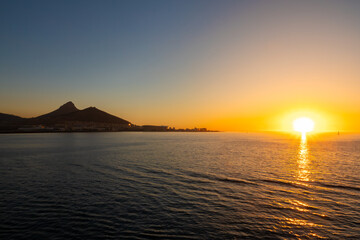 Sunset over the city of Cape Town, South Africa
