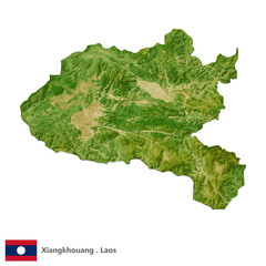 Obraz premium Xiangkhouang, Province of Laos Topographic Map (EPS)