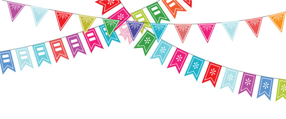 Fototapeta premium Tr triangle flag on transparent background. Vector illustration. Illustration material: colorful triangle flag · 