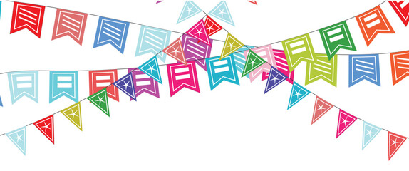 Fototapeta premium Tr triangle flag on transparent background. Vector illustration. Illustration material: colorful triangle flag · 