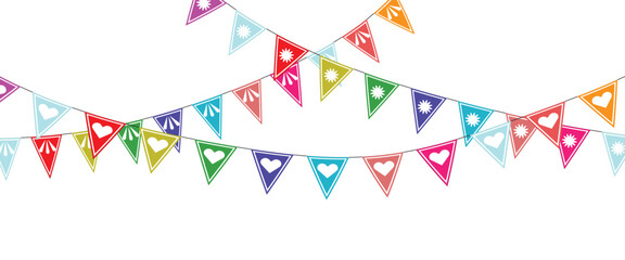 Fototapeta premium Tr triangle flag on transparent background. Vector illustration. Illustration material: colorful triangle flag · 