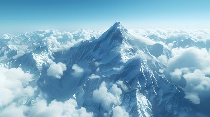 Satellite Perspective of Majestic Everest Apex of the Himalayas Generative ai - obrazy, fototapety, plakaty