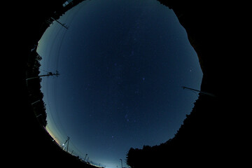 円周魚眼の夜空