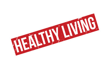 Healthy Living Rubber Stamp Seal Vector