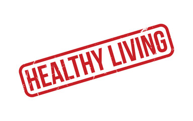 Red Healthy Living Rubber Stamp Seal Vector