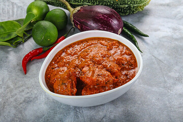 Indian cuisine - butter chicken with sauce