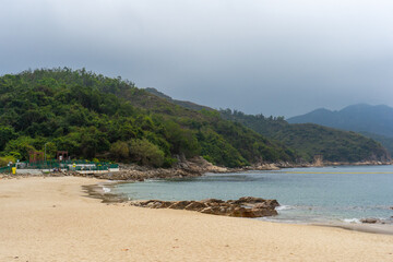 Fototapeta na wymiar Lamma Island , Hung Shing Yeh beach during sunny day at Islands District , Hongkong : 27 March 2024