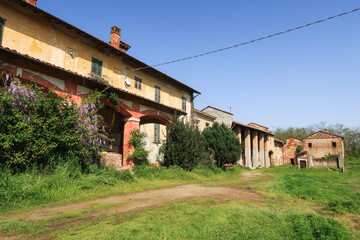 Farmhouse farm ancient Po Valley Italy Europe - 782857092
