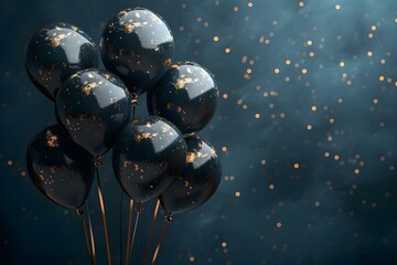 Elegant Celebration: Black & Gold Balloon Display. Concept Elegant Celebration, Black & Gold, Balloon Display