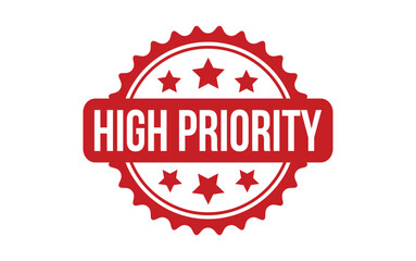 High Priority rubber grunge stamp seal vector