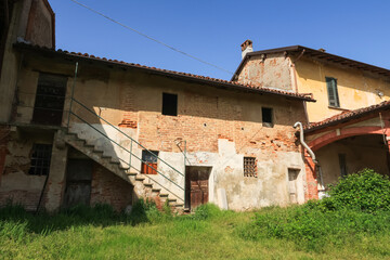 Farmhouse farm ancient Po Valley Italy Europe - 782857292