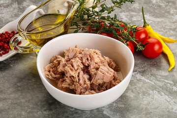 Canned tuna fillet for salad