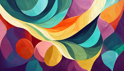 Abstract Colorful and Dynamic Composition with Fun and Entertaining Elements on digital art concept. - 782857415