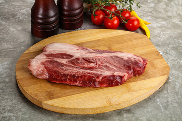 Raw beef chuck roll steak