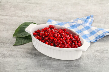 Ripe sweet wild organic cowberry