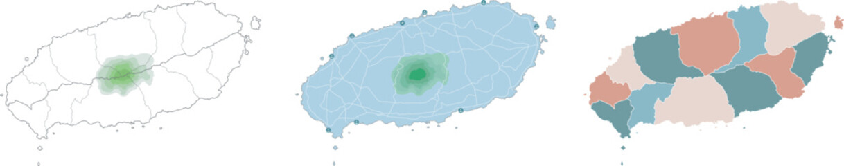Fototapeta na wymiar South Korea Island Jeju Island Map Illustration
