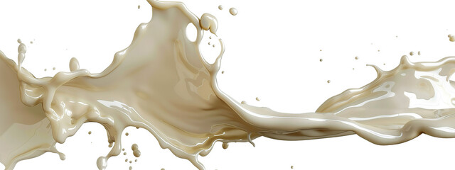 Splash of milk or cream isolated on white background. - obrazy, fototapety, plakaty