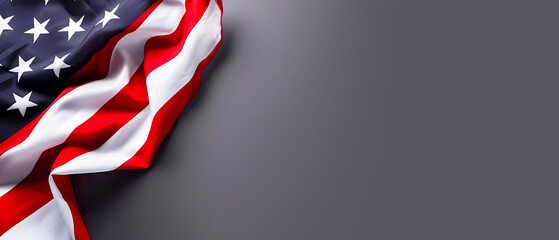 US flag close up background with copy space. Generative ai design concept art.